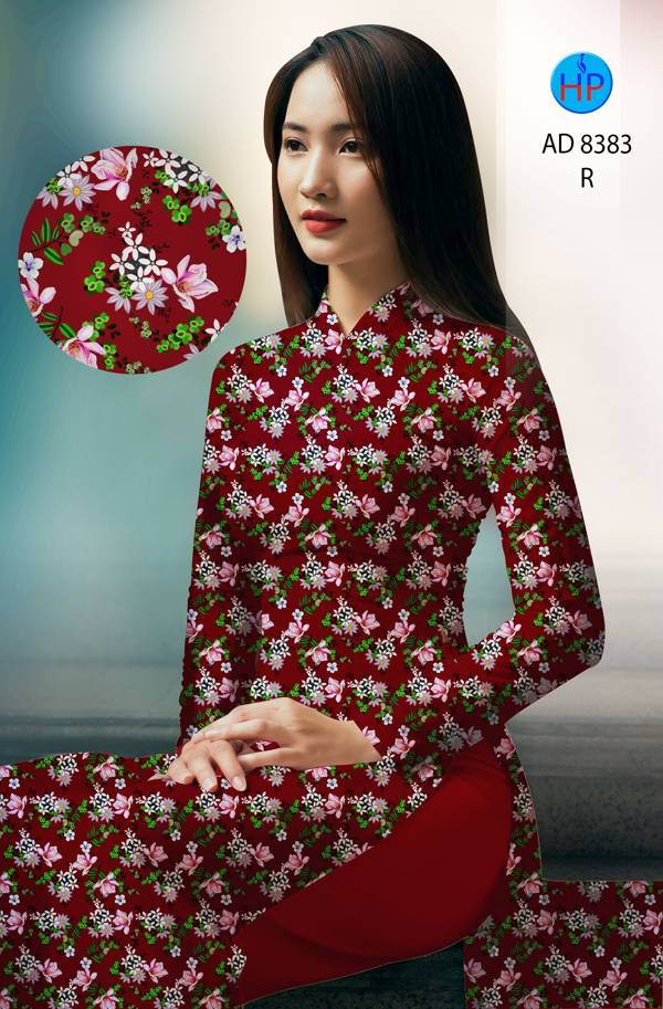 Vải Áo Dài Hoa Đều mới ra AD 8383 43 Vải Áo Dài Hoa Đều mới ra AD 8383
