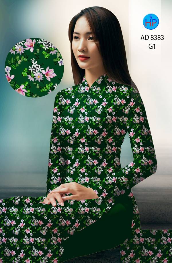 Vải Áo Dài Hoa Đều mới ra AD 8383 44 Vải Áo Dài Hoa Đều mới ra AD 8383