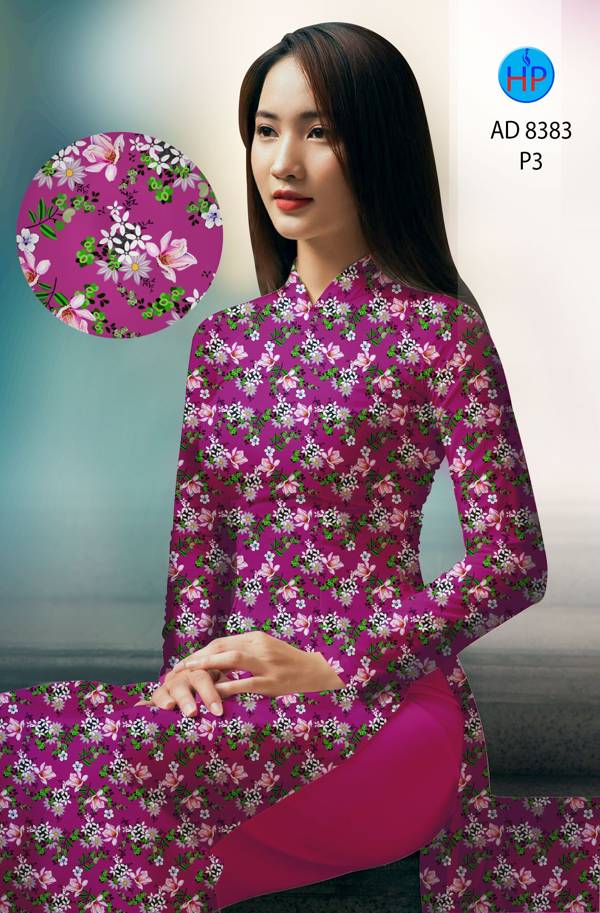 Vải Áo Dài Hoa Đều mới ra AD 8383 48 Vải Áo Dài Hoa Đều mới ra AD 8383