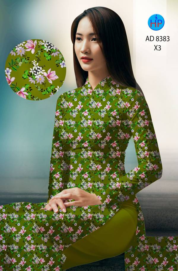 Vải Áo Dài Hoa Đều mới ra AD 8383 50 Vải Áo Dài Hoa Đều mới ra AD 8383