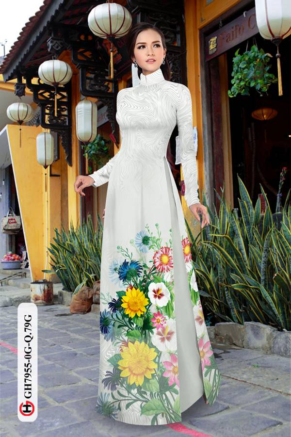 Vải Áo Dài Hoa In 3D thiết kế 2021 AD GH7955 31 Vải Áo Dài Hoa In 3D thiết kế 2021 AD GH7955