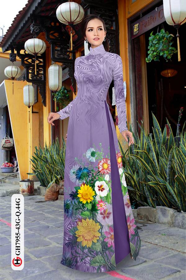Vải Áo Dài Hoa In 3D thiết kế 2021 AD GH7955 36 Vải Áo Dài Hoa In 3D thiết kế 2021 AD GH7955