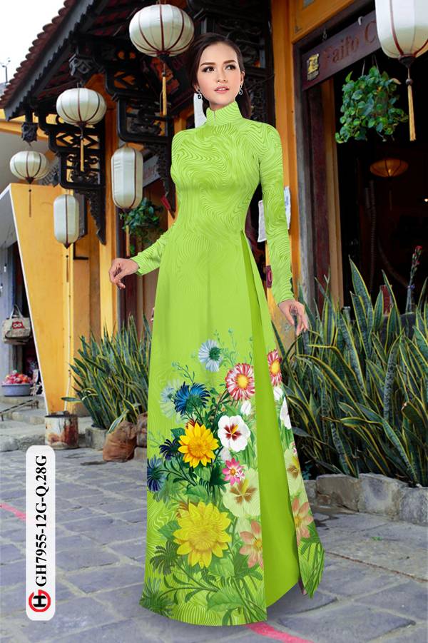Vải Áo Dài Hoa In 3D thiết kế 2021 AD GH7955 34 Vải Áo Dài Hoa In 3D thiết kế 2021 AD GH7955