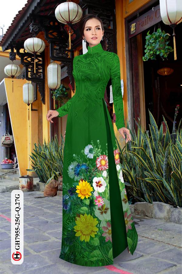 Vải Áo Dài Hoa In 3D thiết kế 2021 AD GH7955 41 Vải Áo Dài Hoa In 3D thiết kế 2021 AD GH7955