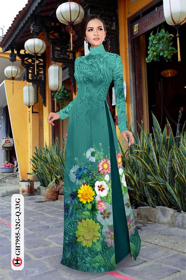 Vải Áo Dài Hoa In 3D thiết kế 2021 AD GH7955 42 Vải Áo Dài Hoa In 3D thiết kế 2021 AD GH7955
