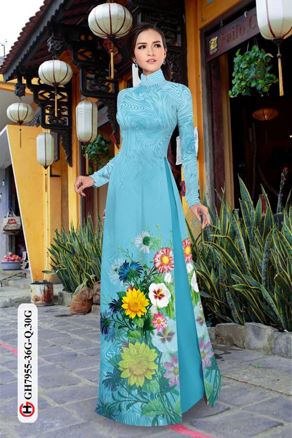 Vải Áo Dài Hoa In 3D thiết kế 2021 AD GH7955 43 Vải Áo Dài Hoa In 3D thiết kế 2021 AD GH7955