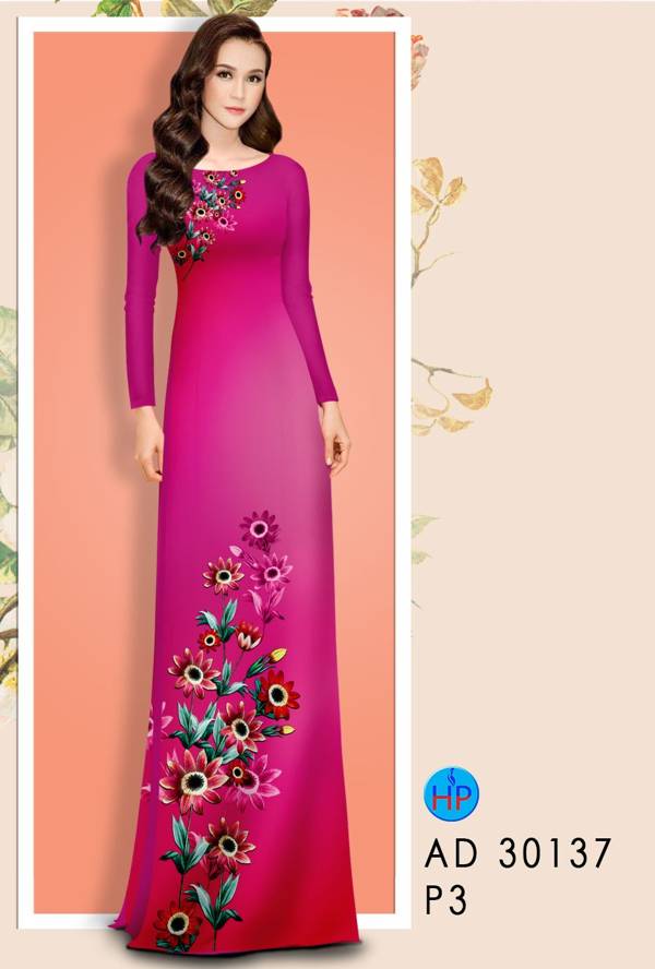 Vải Áo Dài Hoa In 3D thiết kế 2021 AD 30137 41 Vải Áo Dài Hoa In 3D thiết kế 2021 AD 30137