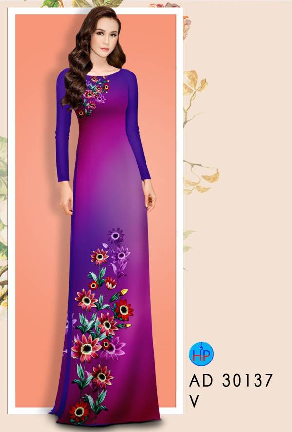 Vải Áo Dài Hoa In 3D thiết kế 2021 AD 30137 45 Vải Áo Dài Hoa In 3D thiết kế 2021 AD 30137