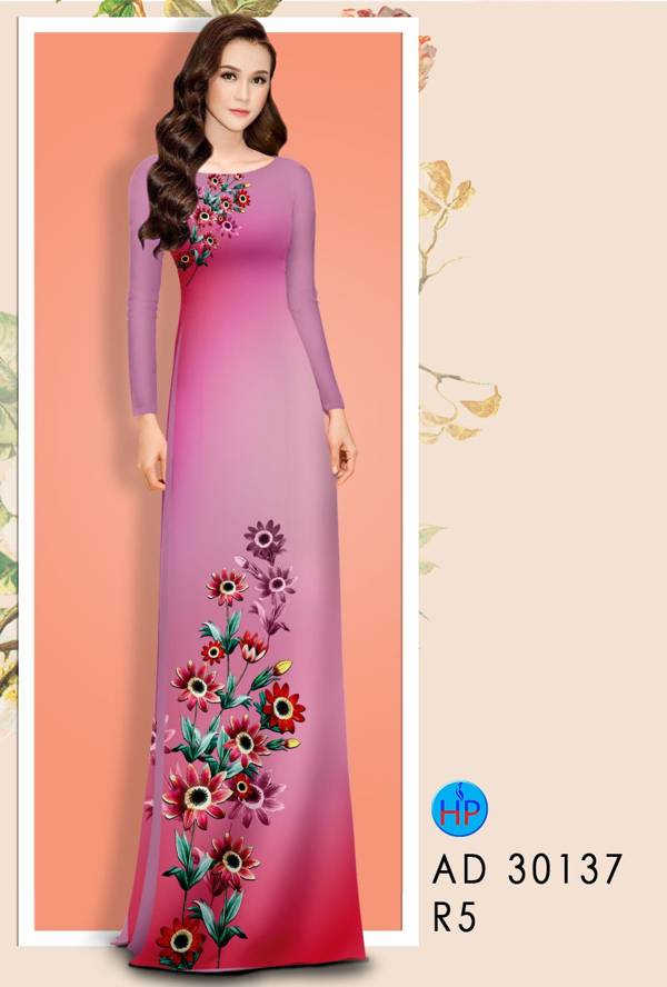 Vải Áo Dài Hoa In 3D thiết kế 2021 AD 30137 44 Vải Áo Dài Hoa In 3D thiết kế 2021 AD 30137