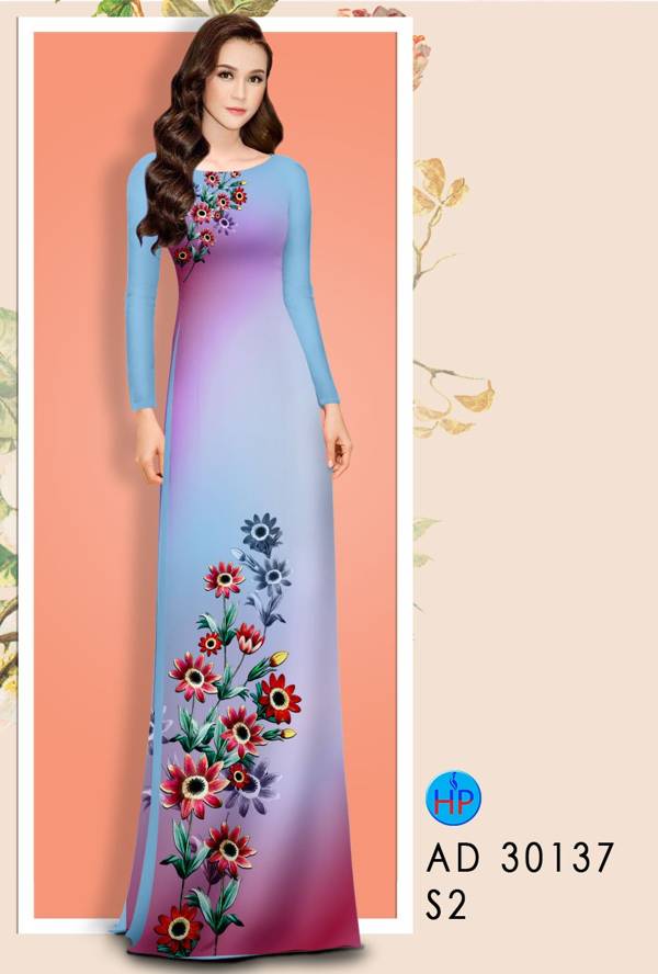 Vải Áo Dài Hoa In 3D thiết kế 2021 AD 30137 47 Vải Áo Dài Hoa In 3D thiết kế 2021 AD 30137