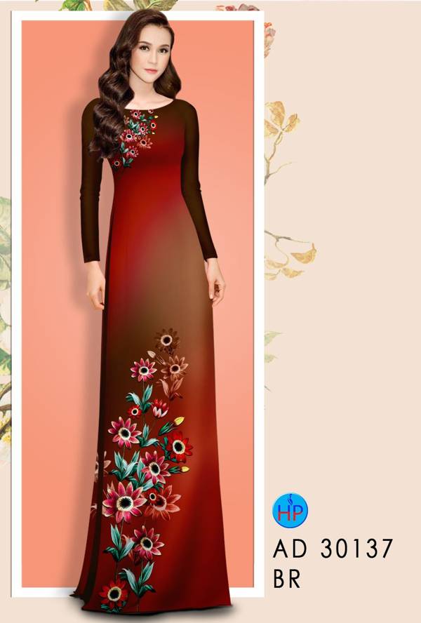 Vải Áo Dài Hoa In 3D thiết kế 2021 AD 30137 50 Vải Áo Dài Hoa In 3D thiết kế 2021 AD 30137