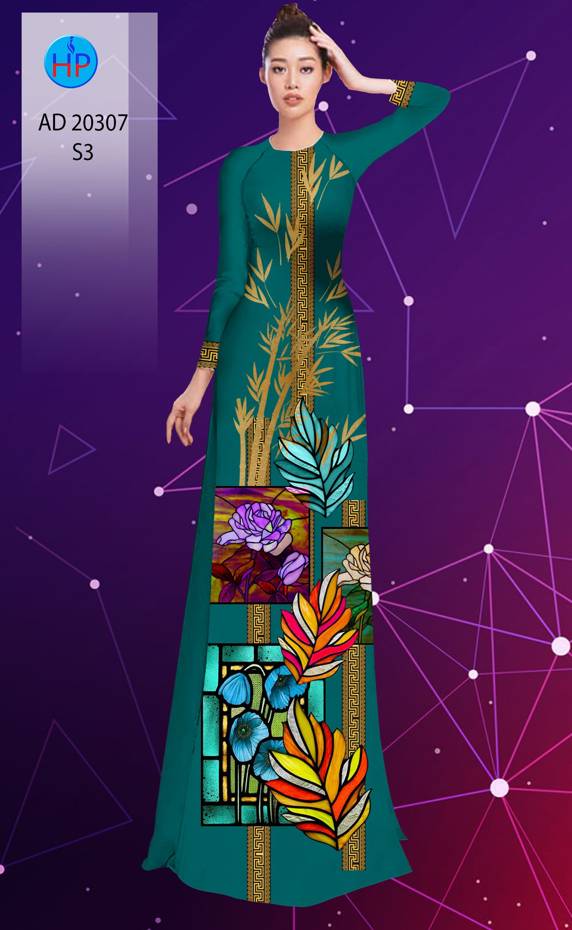 Vải Áo Dài Hoa In 3D mới ra AD 20307 48 Vải Áo Dài Hoa In 3D mới ra AD 20307