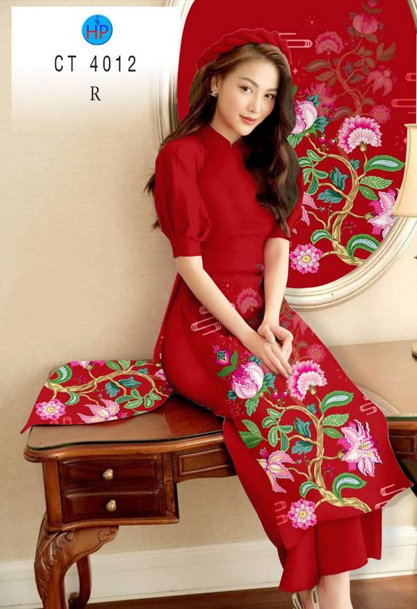 Vải Áo Dài Hoa In 3D thiết kế 2021 AD CT4012 36 Vải Áo Dài Hoa In 3D thiết kế 2021 AD CT4012