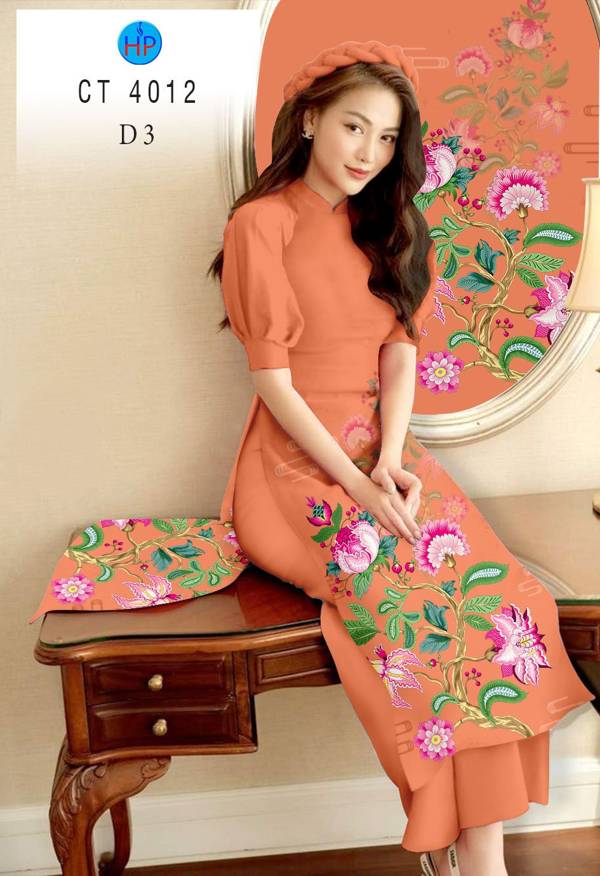 Vải Áo Dài Hoa In 3D thiết kế 2021 AD CT4012 37 Vải Áo Dài Hoa In 3D thiết kế 2021 AD CT4012