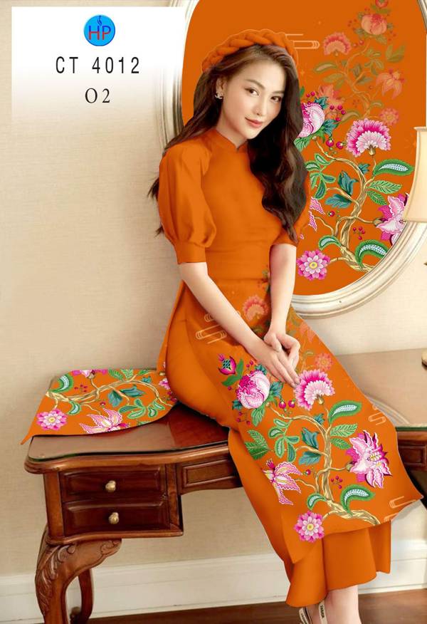 Vải Áo Dài Hoa In 3D thiết kế 2021 AD CT4012 41 Vải Áo Dài Hoa In 3D thiết kế 2021 AD CT4012