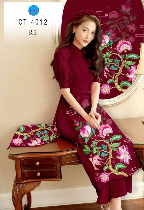 Vải Áo Dài Hoa In 3D thiết kế 2021 AD CT4012 44 Vải Áo Dài Hoa In 3D thiết kế 2021 AD CT4012