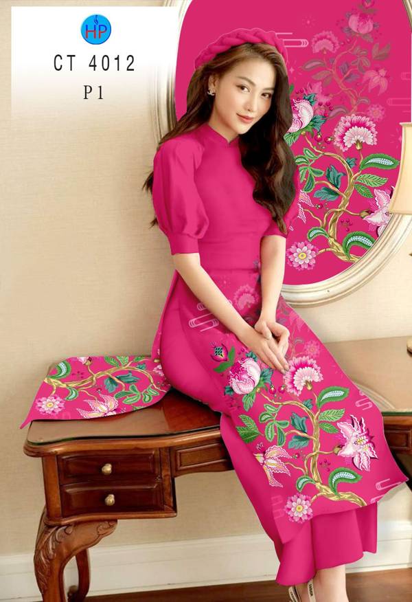 Vải Áo Dài Hoa In 3D thiết kế 2021 AD CT4012 43 Vải Áo Dài Hoa In 3D thiết kế 2021 AD CT4012