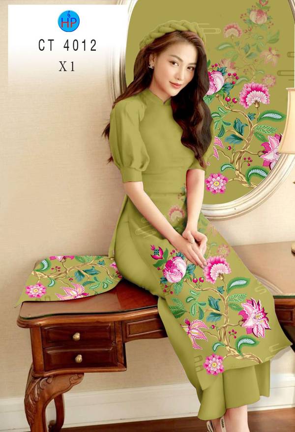 Vải Áo Dài Hoa In 3D thiết kế 2021 AD CT4012 49 Vải Áo Dài Hoa In 3D thiết kế 2021 AD CT4012