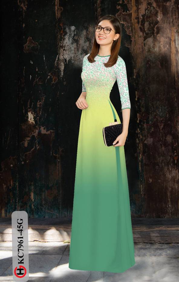 Vải Áo Dài Hoa In 3D mới ra AD KC7961 31 Vải Áo Dài Hoa In 3D mới ra AD KC7961