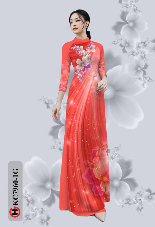 Vải Áo Dài Hoa In 3D thiết kế 2021 AD KC7960 30 Vải Áo Dài Hoa In 3D thiết kế 2021 AD KC7960