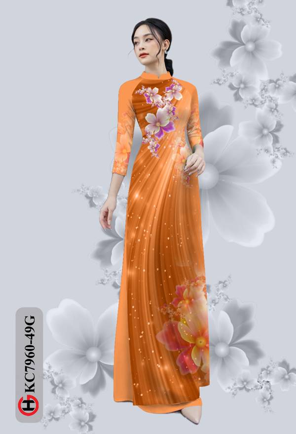 Vải Áo Dài Hoa In 3D thiết kế 2021 AD KC7960 31 Vải Áo Dài Hoa In 3D thiết kế 2021 AD KC7960