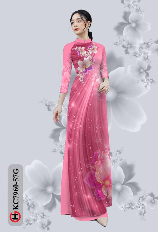 Vải Áo Dài Hoa In 3D thiết kế 2021 AD KC7960 33 Vải Áo Dài Hoa In 3D thiết kế 2021 AD KC7960