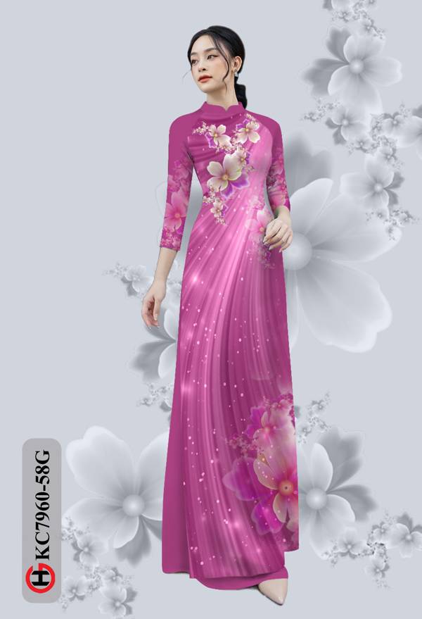 Vải Áo Dài Hoa In 3D thiết kế 2021 AD KC7960 34 Vải Áo Dài Hoa In 3D thiết kế 2021 AD KC7960