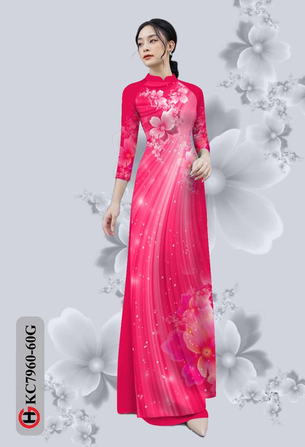 Vải Áo Dài Hoa In 3D thiết kế 2021 AD KC7960 35 Vải Áo Dài Hoa In 3D thiết kế 2021 AD KC7960