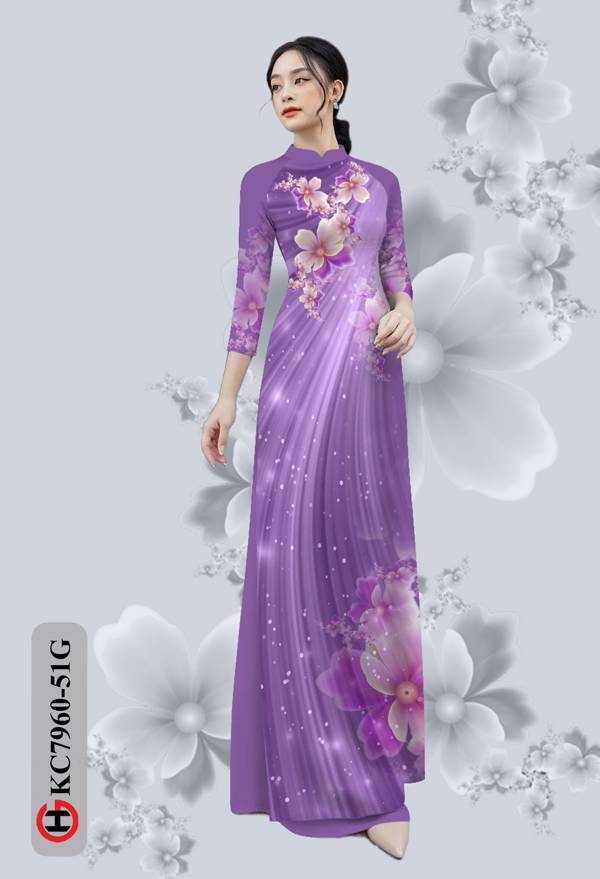 Vải Áo Dài Hoa In 3D thiết kế 2021 AD KC7960 32 Vải Áo Dài Hoa In 3D thiết kế 2021 AD KC7960