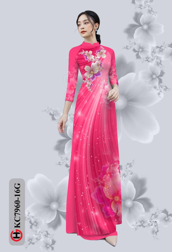 Vải Áo Dài Hoa In 3D thiết kế 2021 AD KC7960 39 Vải Áo Dài Hoa In 3D thiết kế 2021 AD KC7960