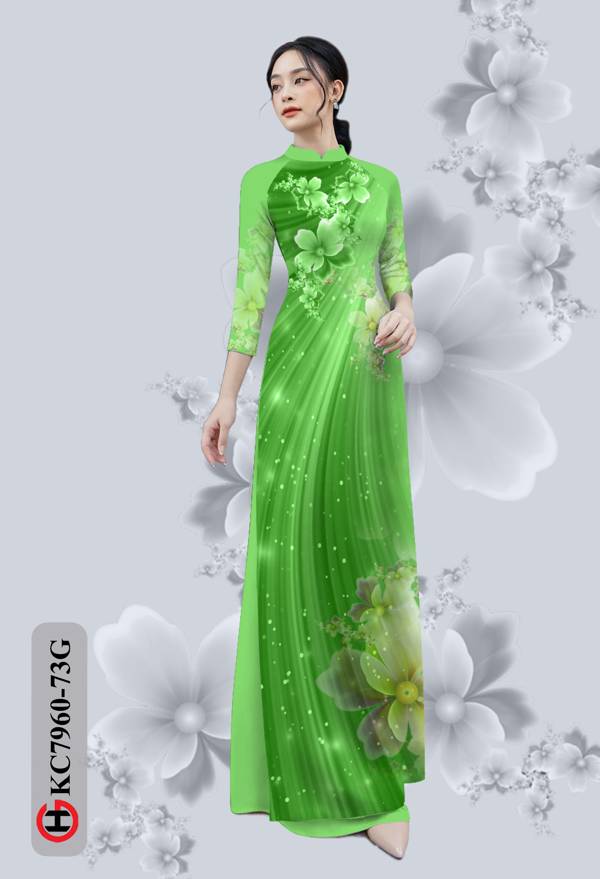 Vải Áo Dài Hoa In 3D thiết kế 2021 AD KC7960 36 Vải Áo Dài Hoa In 3D thiết kế 2021 AD KC7960