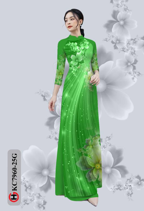 Vải Áo Dài Hoa In 3D thiết kế 2021 AD KC7960 40 Vải Áo Dài Hoa In 3D thiết kế 2021 AD KC7960