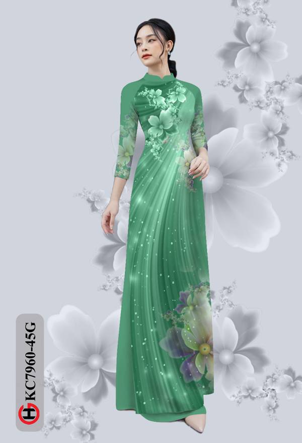 Vải Áo Dài Hoa In 3D thiết kế 2021 AD KC7960 43 Vải Áo Dài Hoa In 3D thiết kế 2021 AD KC7960