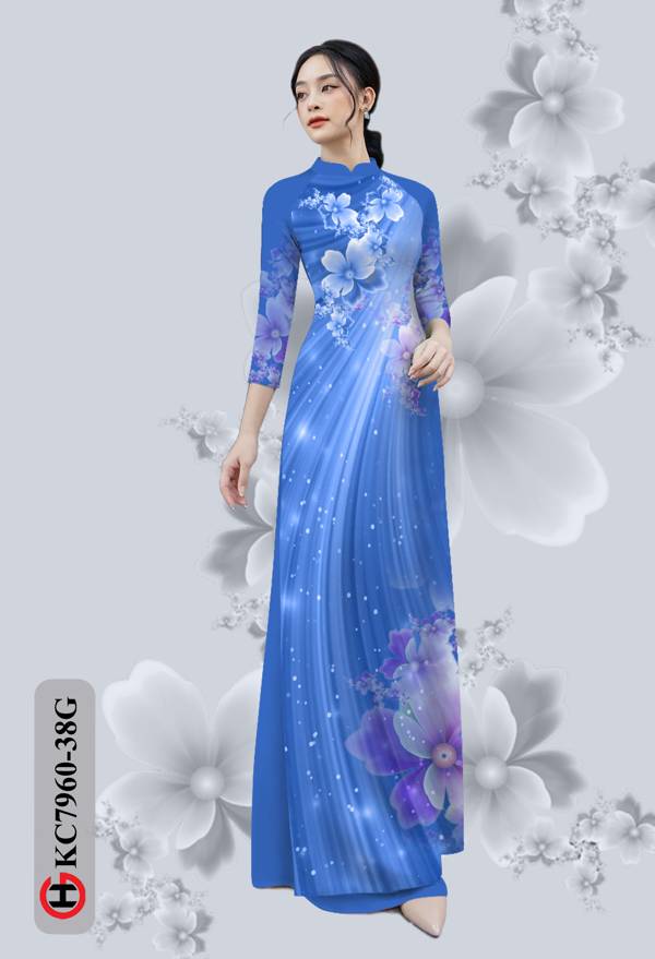 Vải Áo Dài Hoa In 3D thiết kế 2021 AD KC7960 41 Vải Áo Dài Hoa In 3D thiết kế 2021 AD KC7960