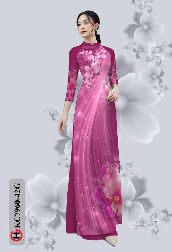 Vải Áo Dài Hoa In 3D thiết kế 2021 AD KC7960 42 Vải Áo Dài Hoa In 3D thiết kế 2021 AD KC7960