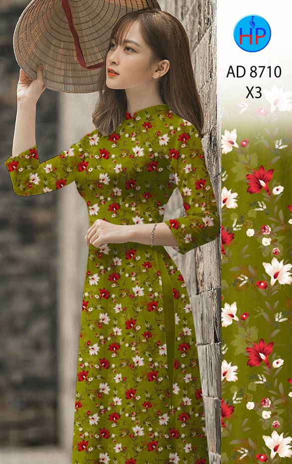 Vải Áo Dài Hoa Đều mới ra AD 8710 40 Vải Áo Dài Hoa Đều mới ra AD 8710