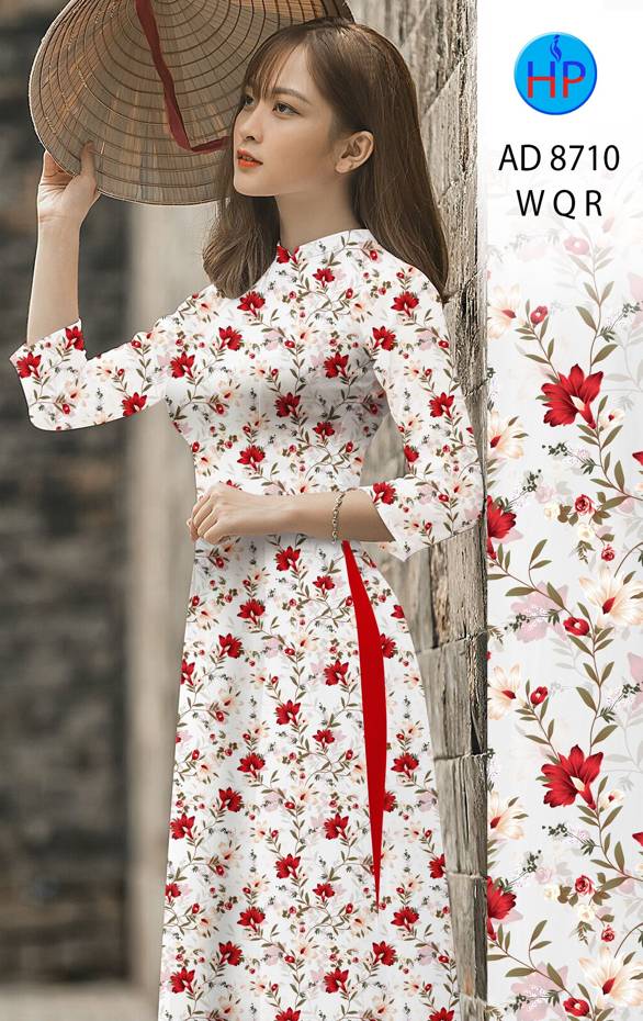 Vải Áo Dài Hoa Đều mới ra AD 8710 42 Vải Áo Dài Hoa Đều mới ra AD 8710