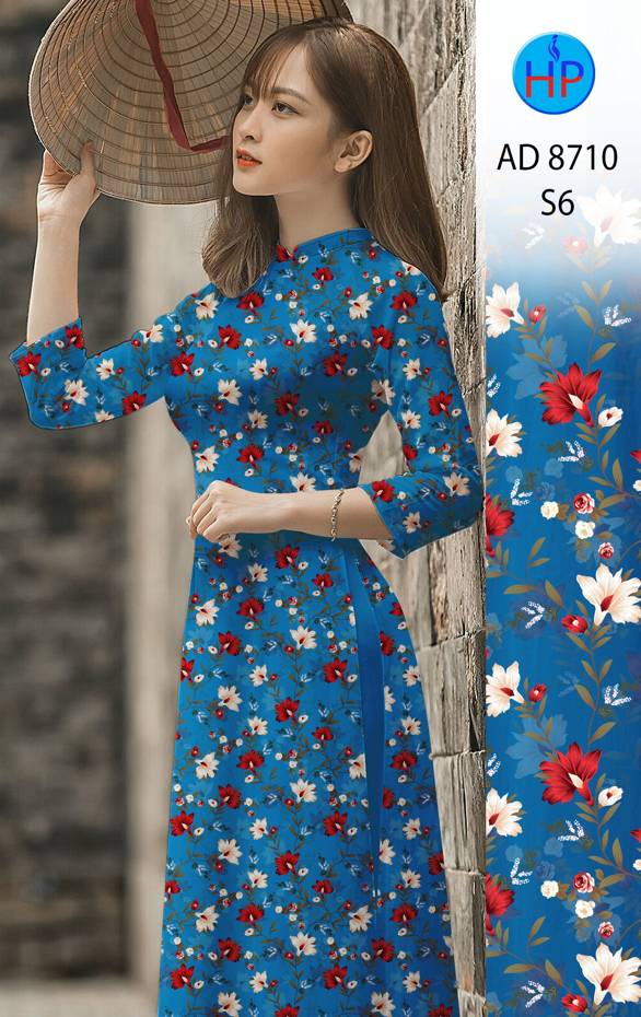 Vải Áo Dài Hoa Đều mới ra AD 8710 44 Vải Áo Dài Hoa Đều mới ra AD 8710