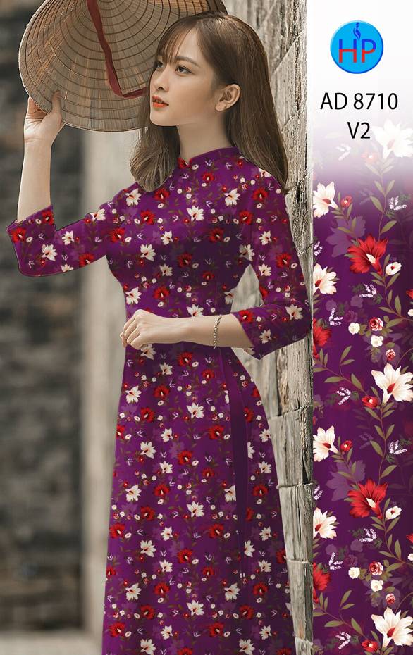 Vải Áo Dài Hoa Đều mới ra AD 8710 47 Vải Áo Dài Hoa Đều mới ra AD 8710