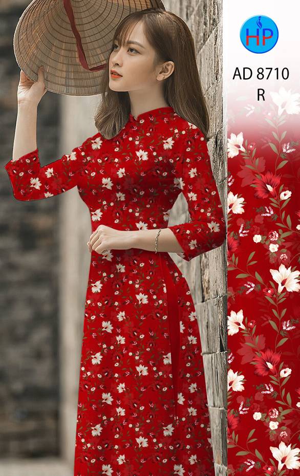 Vải Áo Dài Hoa Đều mới ra AD 8710 45 Vải Áo Dài Hoa Đều mới ra AD 8710