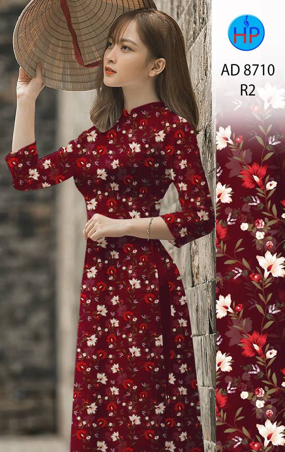 Vải Áo Dài Hoa Đều mới ra AD 8710 50 Vải Áo Dài Hoa Đều mới ra AD 8710