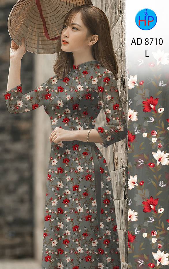 Vải Áo Dài Hoa Đều mới ra AD 8710 49 Vải Áo Dài Hoa Đều mới ra AD 8710