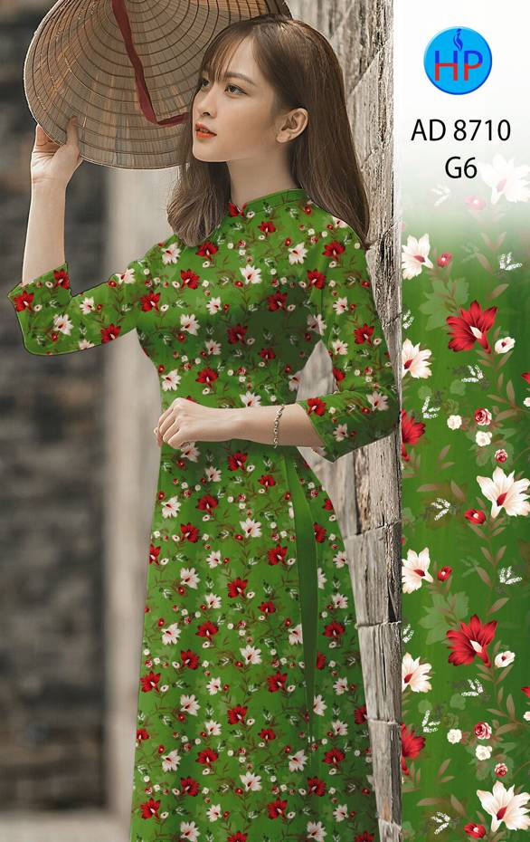 Vải Áo Dài Hoa Đều mới ra AD 8710 51 Vải Áo Dài Hoa Đều mới ra AD 8710