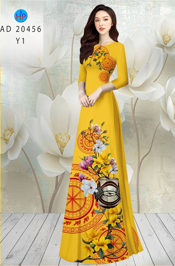 Vải Áo Dài Tết Hoa in 3D thiết kế 2021 AD 20456 54 Vải Áo Dài Tết Hoa in 3D thiết kế 2021 AD 20456