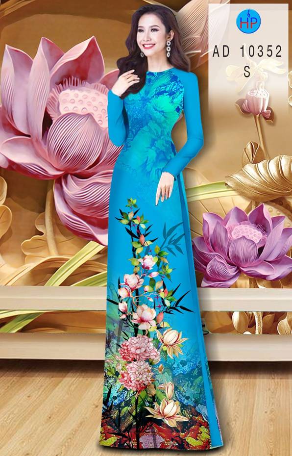 Vải Áo Dài Hoa In 3D kiểu mới AD 10352 37 Vải Áo Dài Hoa In 3D kiểu mới AD 10352