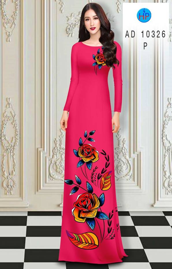 Vải Áo Dài Hoa Hồng thiết kế 2021 AD 10326 51 Vải Áo Dài Hoa Hồng thiết kế 2021 AD 10326