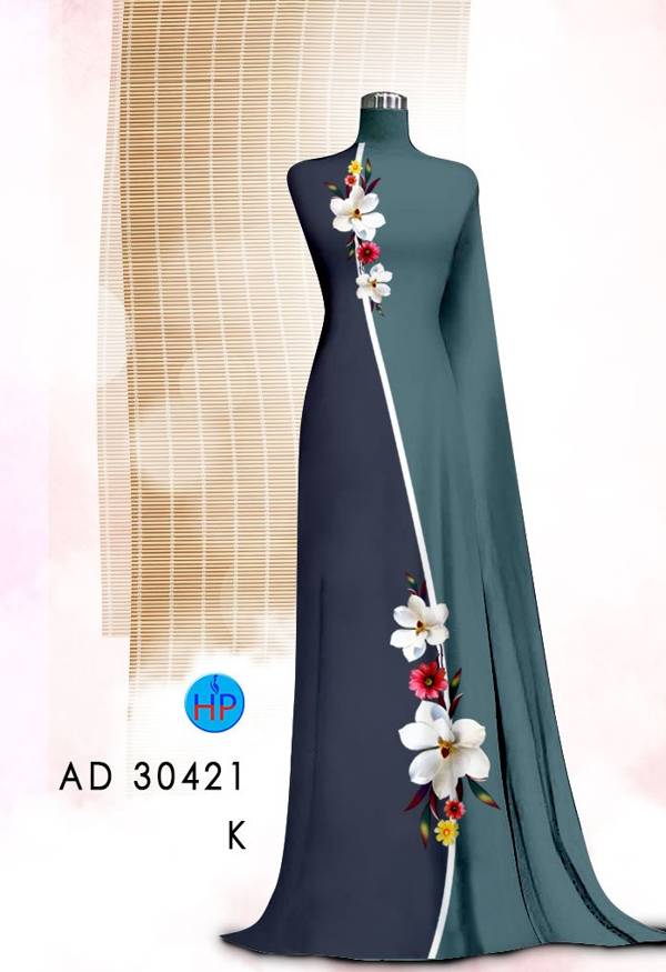 Vải Áo Dài Hoa In 3D kiểu mới AD 30421 42 Vải Áo Dài Hoa In 3D kiểu mới AD 30421