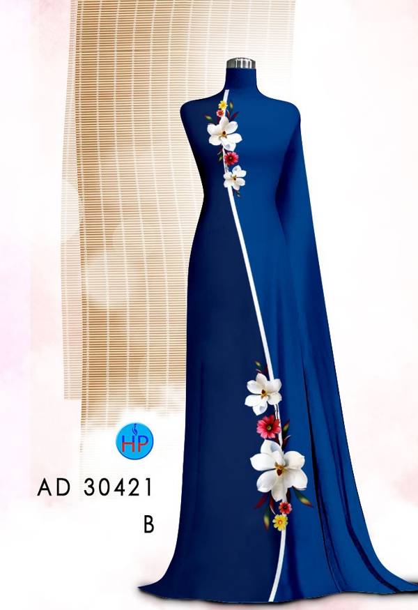 Vải Áo Dài Hoa In 3D kiểu mới AD 30421 46 Vải Áo Dài Hoa In 3D kiểu mới AD 30421