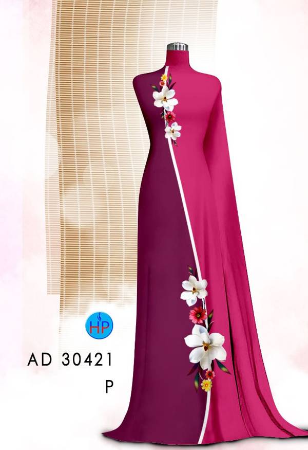 Vải Áo Dài Hoa In 3D kiểu mới AD 30421 48 Vải Áo Dài Hoa In 3D kiểu mới AD 30421