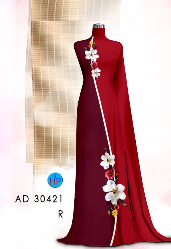 Vải Áo Dài Hoa In 3D kiểu mới AD 30421 47 Vải Áo Dài Hoa In 3D kiểu mới AD 30421